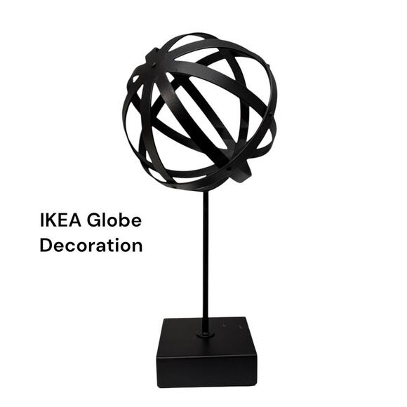 IKEA LINDRANDE Black Globe Decoration on Stand  13 ¾ " - Picture 1 of 4